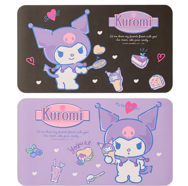 Sanrio 三麗鷗 酷洛米多功能易潔餐塾2件組 KU-PM01, 39 x 22 x 0.2cm, 1套, 藍莓