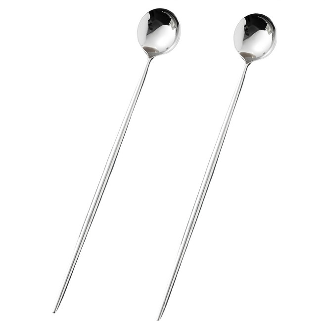 瑞典廚房 2支攪拌匙 19cm 1組 銀色 不鏽鋼冰勺/攪拌匙/咖啡勺/冰沙匙/甜點勺/冰品/甜品/湯匙