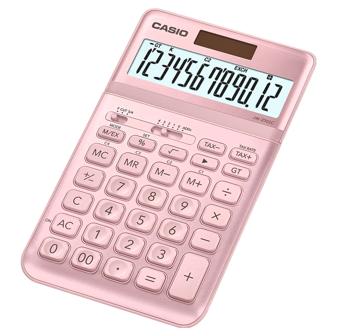 CASIO 卡西歐 12位數計算機, 粉色, 1個