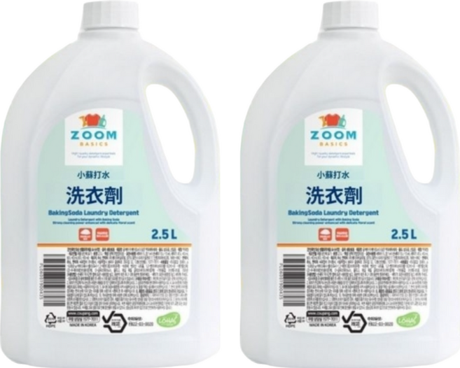 ZOOM Basics 小蘇打洗衣精, 3L, 2桶