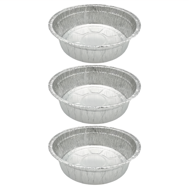 名仕 鋁箔大圓深盤容器 23 x 23 x 7, 23cm, 1組, 3個