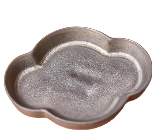 日本 美濃燒 豆皿 9.5 x 7.5 x 1.7cm 洗碗機/烘碗機適用, 雲朵 鎏金, 1個