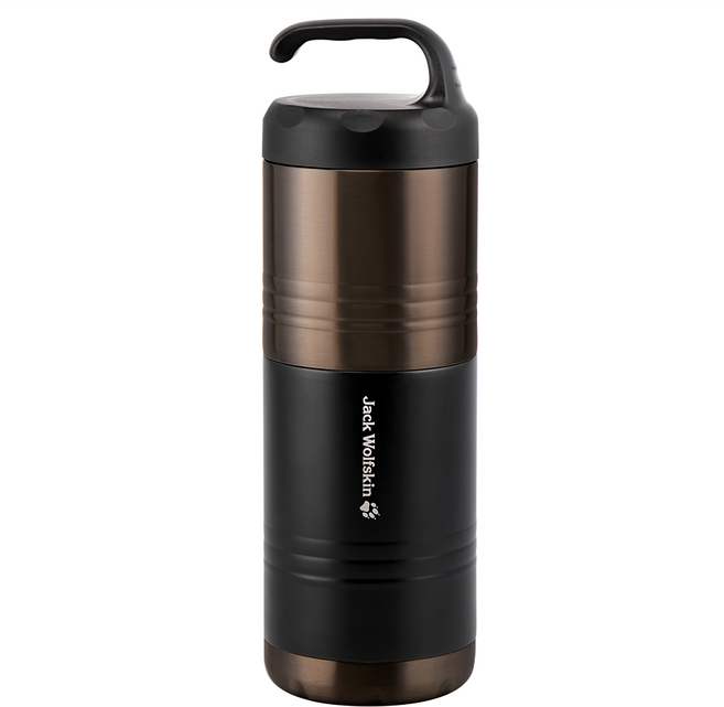 Jack Wolfskin 飛狼 Yuppie 手提雙層真空保溫罐, 咖啡, 650ml, 1個