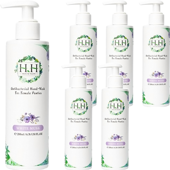 HH 草本新淨界 女性私密衣物抗菌手洗精 白麝香, 200ml, 6瓶
