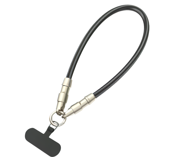 手機掛繩二合一充電線 Type-C to lightning YC075, 30cm, 黑色, 1條