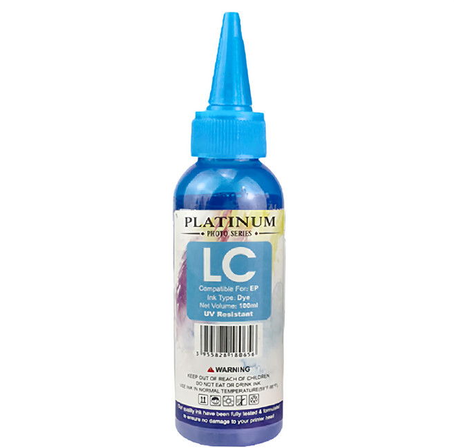 NEXTPAGE 台灣榮工 全系列副廠 Dye Ink 可填充染料墨水瓶 適用於 EPSON 印表機 100ml, 淺藍色, 1瓶