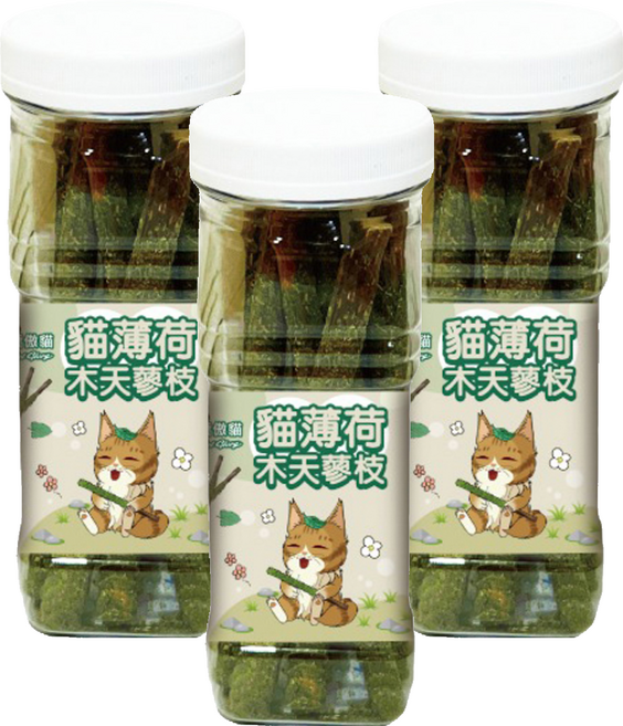 Cat Glory 驕傲貓 貓薄荷裏木天蓼樹枝 8支, 木天蓼+貓薄荷, 3罐