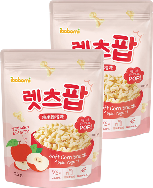 ibobomi 玉米花, 蘋果優格味, 25g, 2包