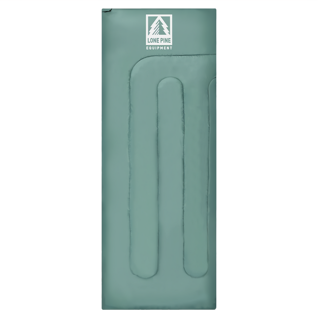 LONE PINE EQUIPMENT 可拼接舒適透氣信封睡袋 加大 PRO款, 綠色右拉鍊, 1個