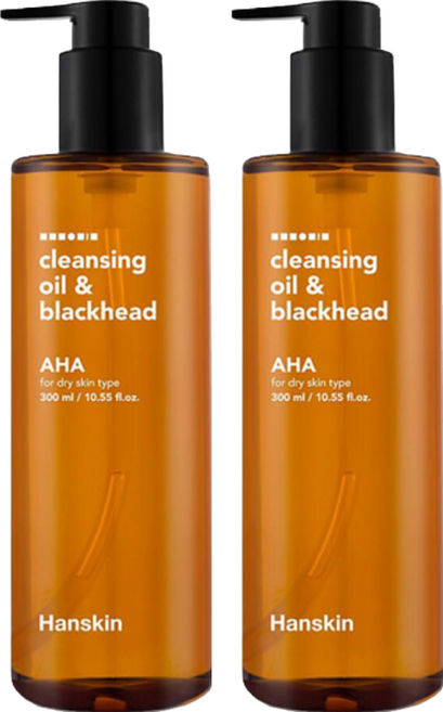 Hanskin 韓國原廠直供 AHA 去黑頭深層清潔卸妝油 乾性肌適用, 300ml, 2瓶