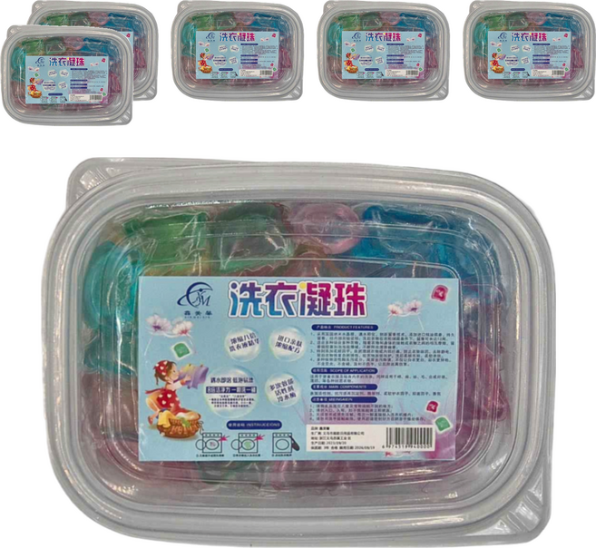 濃縮洗衣球 洗衣膠球 洗衣凝珠 顏色隨機, 100顆, 6盒
