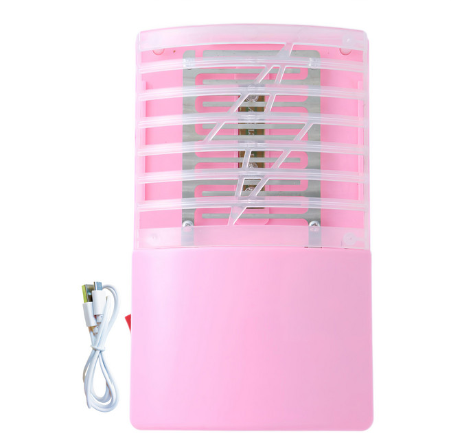 新錸家居 三用LED電擊式捕蚊燈標配組 附USB電源線 USB充電/電池 粉色, 2016-1