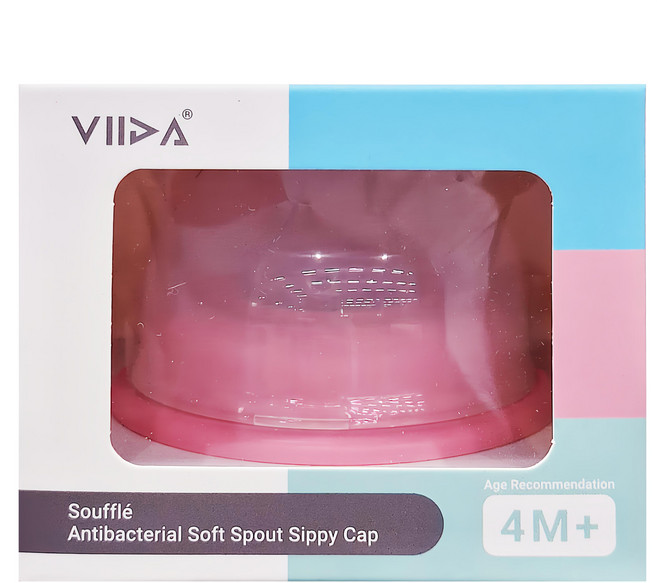 VIIDA Souffle 抗菌不鏽鋼學習杯 鴨嘴型上蓋組, 吸管型上蓋 + 保護殼, 1組