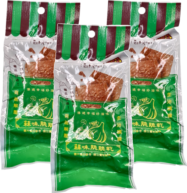 Taiwan dried meat king 軒記 台灣肉乾王 蒜味杏仁脆脆乾, 15g, 3包