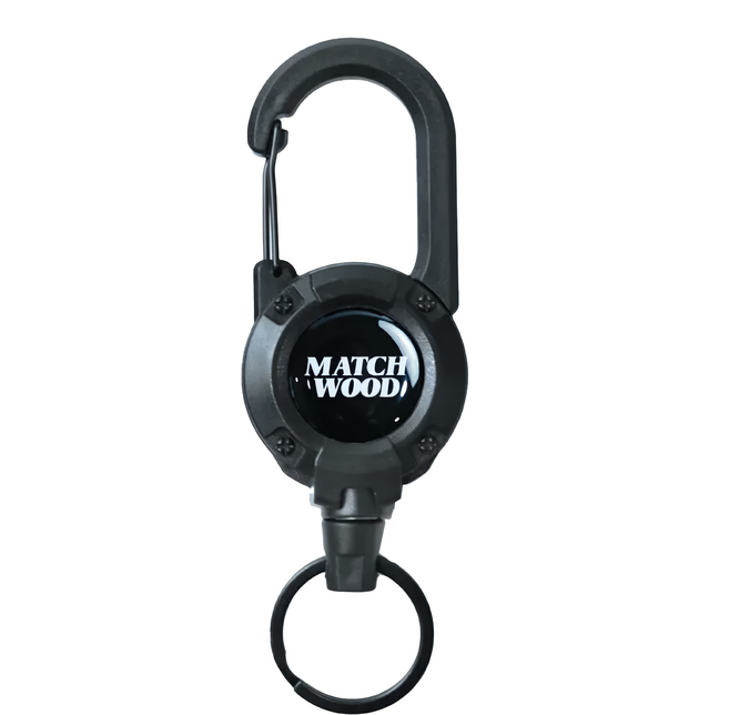 matchwood 伸縮鑰匙圈 + 快扣 MHWDAS055BK 鑰匙圈(內徑 2.5cm) 26g, 1組, 黑色款