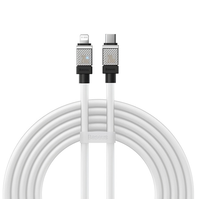 Baseus 倍思 酷玩系列 20W Type-C-iPhone 快充傳輸線, 2m, 白色, 1條