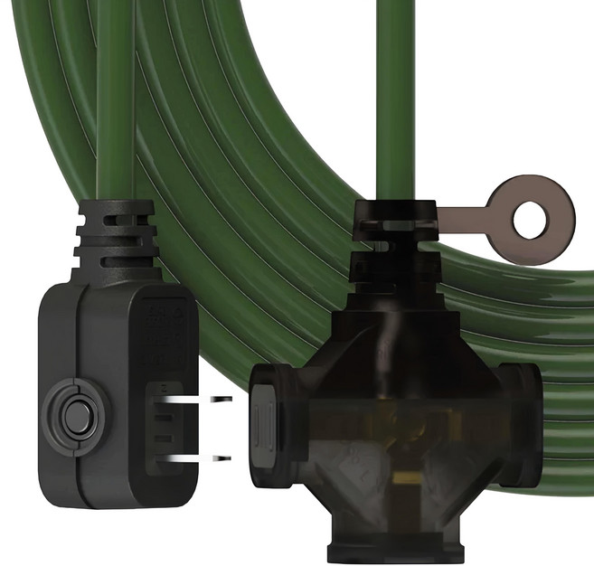 PowerWork 動力工廠 1對3座耐熱動力軟線, 0.9m, 軍綠色, 1條