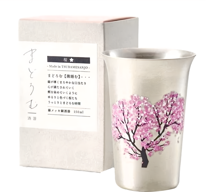 Three Snow 銅鍍錫變色酒杯, 櫻花, 1個