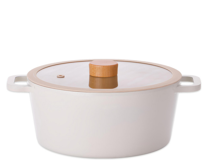 Kitchenwell Tori 電磁爐適用雙耳湯鍋, 1個, 米色, 22cm