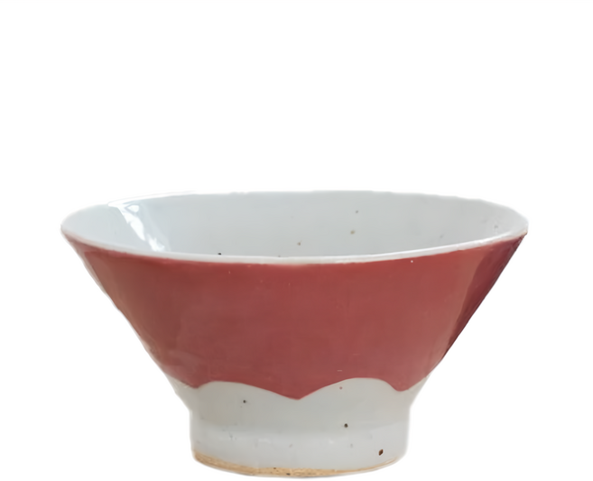 日本製富士山美濃燒茶碗 小, 赤富士, 1組