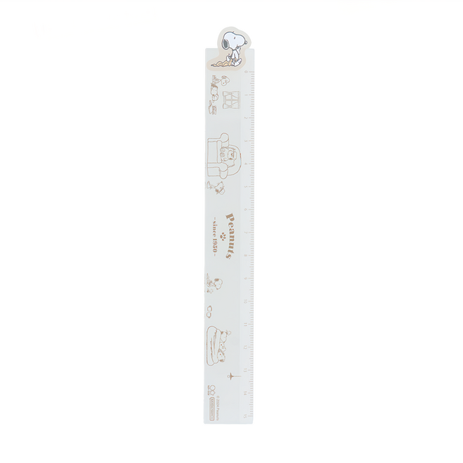 Sun-Star 史努比舒眠系造型直尺15cm 象牙色 可愛造型 精準測量 學生辦公必備, 1支