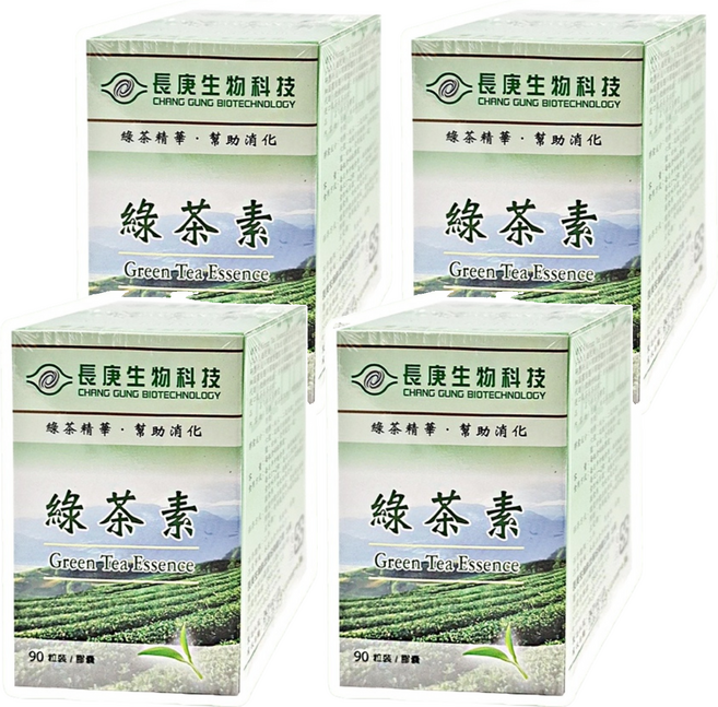 長庚生物科技 綠茶素, 90顆, 0.5g, 4盒