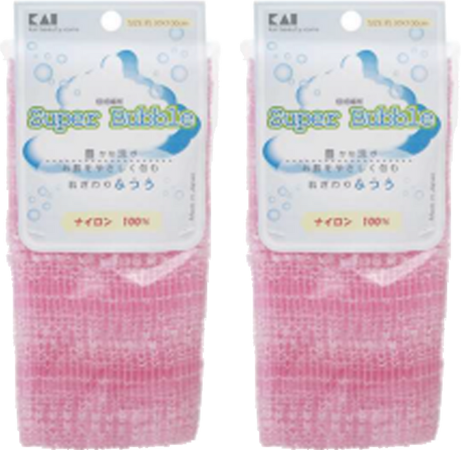 KAI 貝印 極細纖維浴洗巾 041LA0511, 粉色, 2條, 1入