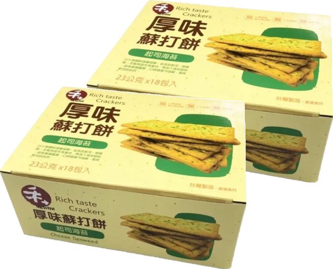 禾十 厚味蘇打餅 起司海苔, 414g, 2盒