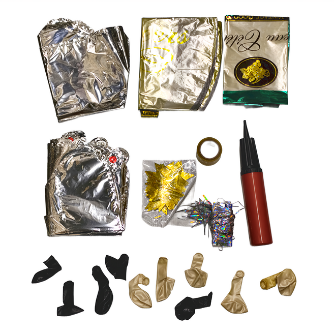 生活King 黑天使浪漫氣球套餐組, 1組, 黑, 金, 銀