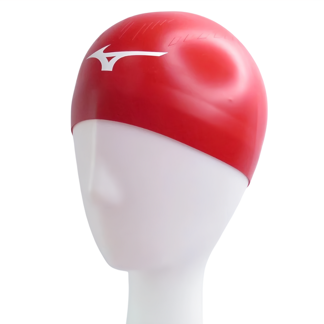 Mizuno 美津濃 GX SONIC RC 矽膠泳帽 N2JWA50200 62, 紅色, 1個