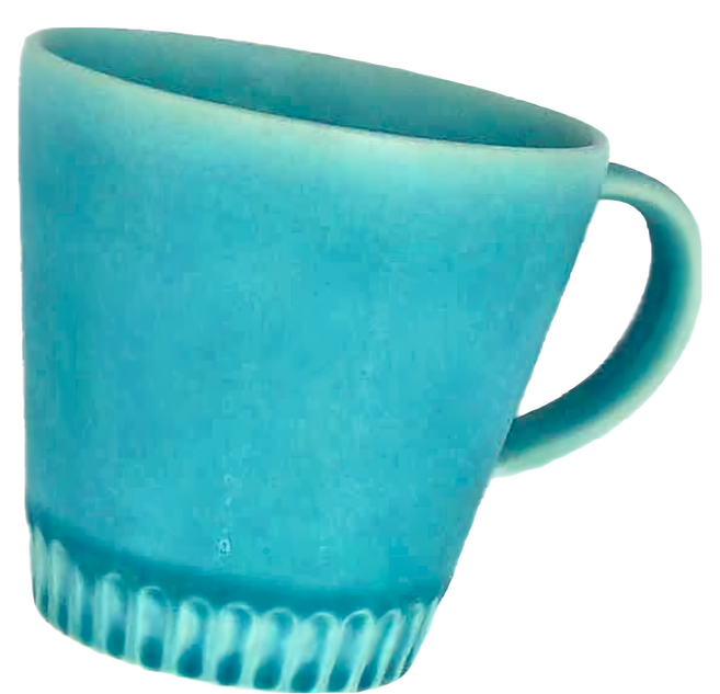 日本美濃燒刻紋底馬克杯 9.3 x 9.2cm 240ml, 水藍色, 1個