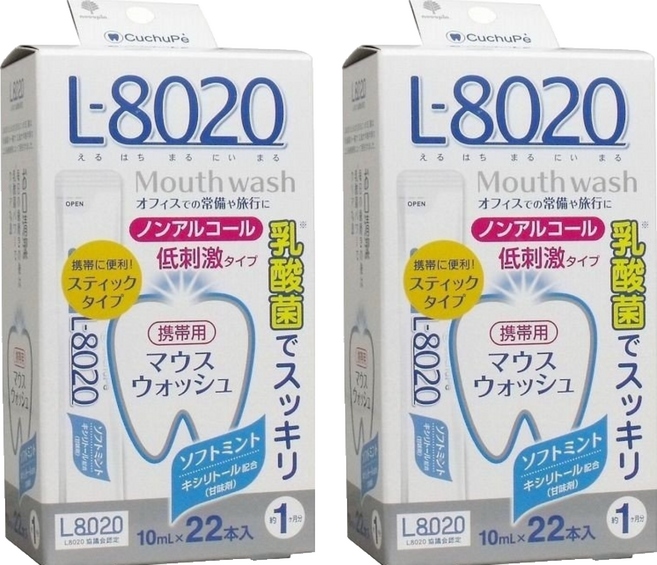 novopin 日本 L8020 清涼薄荷乳酸菌漱口水 22入 不含酒精, 220ml, 2盒