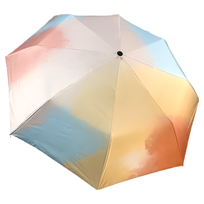 KissDiamond 青山雲霧質感油畫晴雨兩用黑膠自動傘 KDU-111