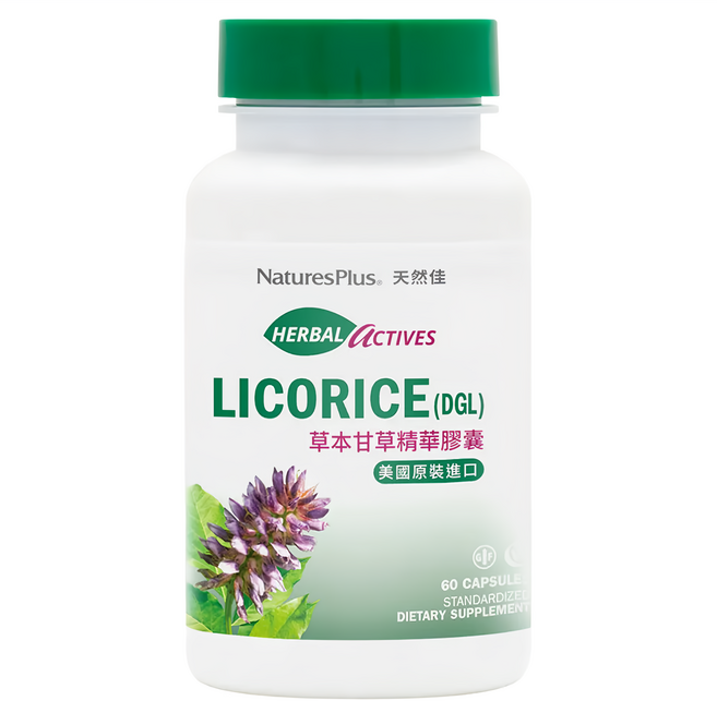 NaturesPlus 天然佳 草本甘草精華膠囊, 1罐, 60顆