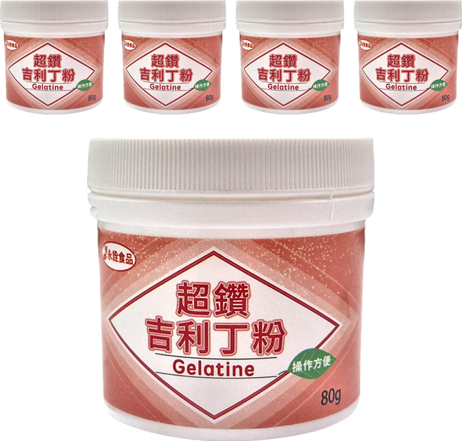 永詮食品 超鑽吉利丁粉, 80g, 5罐