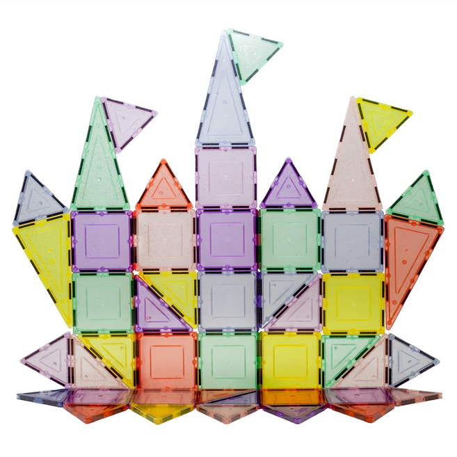 PicassoTILES 畢卡索 磁力片積木 48pcs, 城堡組 多色, 1個