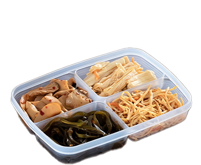 美得像專櫃 多功能分裝飯盒 四格保鲜盒 小版(21 x 15.6 x 3.5cm), 5個, 1組