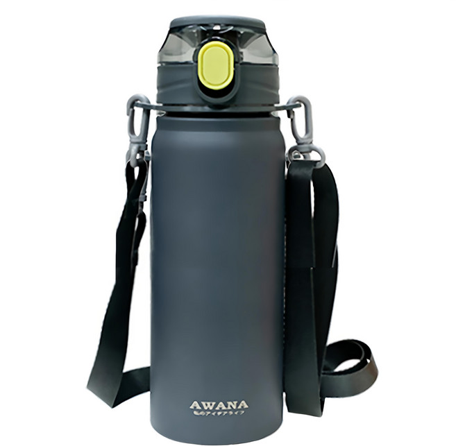 AWANA 手提運動瓶附背帶, 鐵灰色, 800ml, 1瓶
