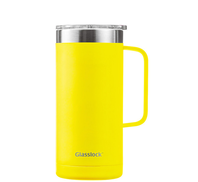 Glasslock 格拉氏洛克 素色保溫保冷馬克杯 500ml, 黃色, 1個