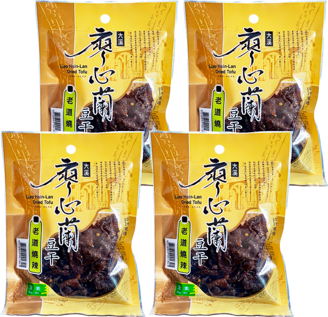 大溪廖心蘭豆干 老道燒辣, 110g, 4包