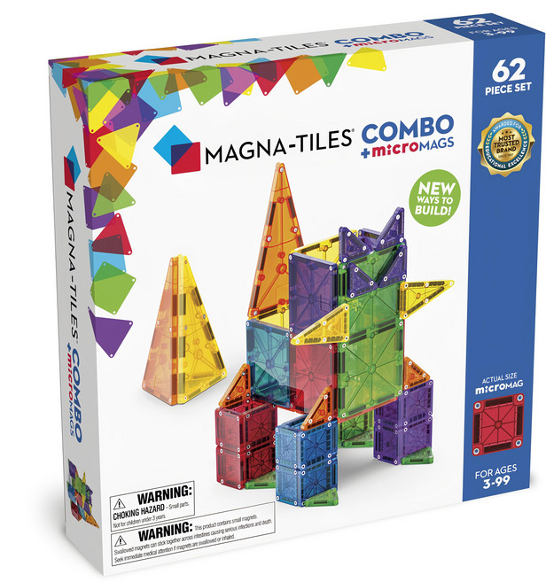 MAGNA-TILES microMAGS 磁力片62片套組, 1盒, 多色