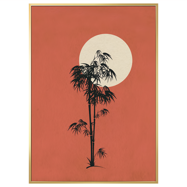 BOLUO GALLERY 菠蘿選畫所 屏風 滿月朱紅 掛畫 APAP3462G, 金色