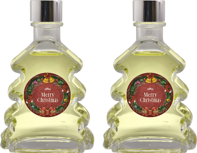 QIDINA 奇蒂娜 MIT聖誕樹造型香氛珪藻土擴香瓶, 花香茉莉, 200ml, 2件