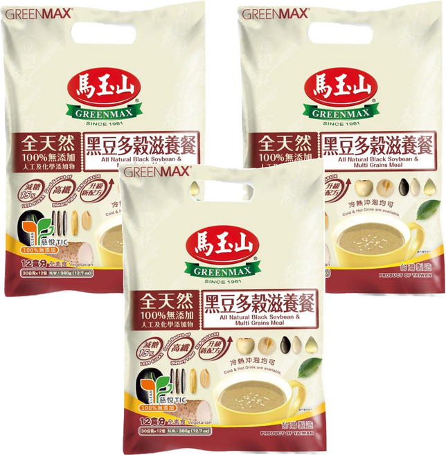 馬玉山 黑豆多穀滋養餐, 360g, 3袋