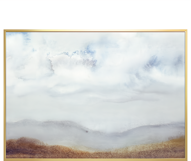 BOLUO GALLERY 菠蘿選畫所 雲與山 掛畫 APAA3407G, 金色