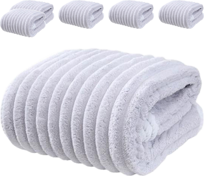 雲朵吸水浴巾, 經典灰色, 6條