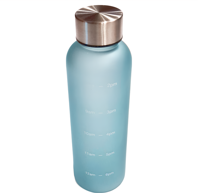 FREIZ 和平 水壺 透明時間提醒瓶 RH-1649, 藍色, 560ml, 1個