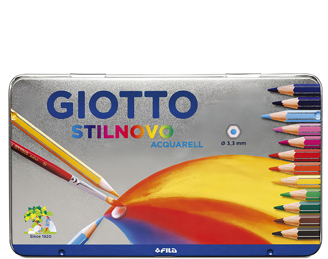 GIOTTO STILNOVO 水溶性彩色鉛筆 鐵盒款, 12色, 1盒