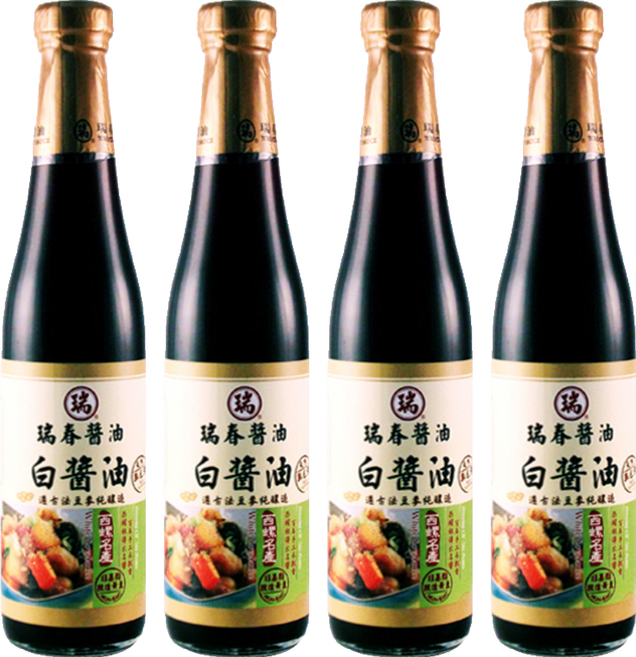 瑞春醬油 黃豆白醬油, 420ml, 4瓶