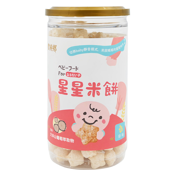 農純鄉 寶寶星星米餅 6個月以上適用, 原味, 40g, 1罐